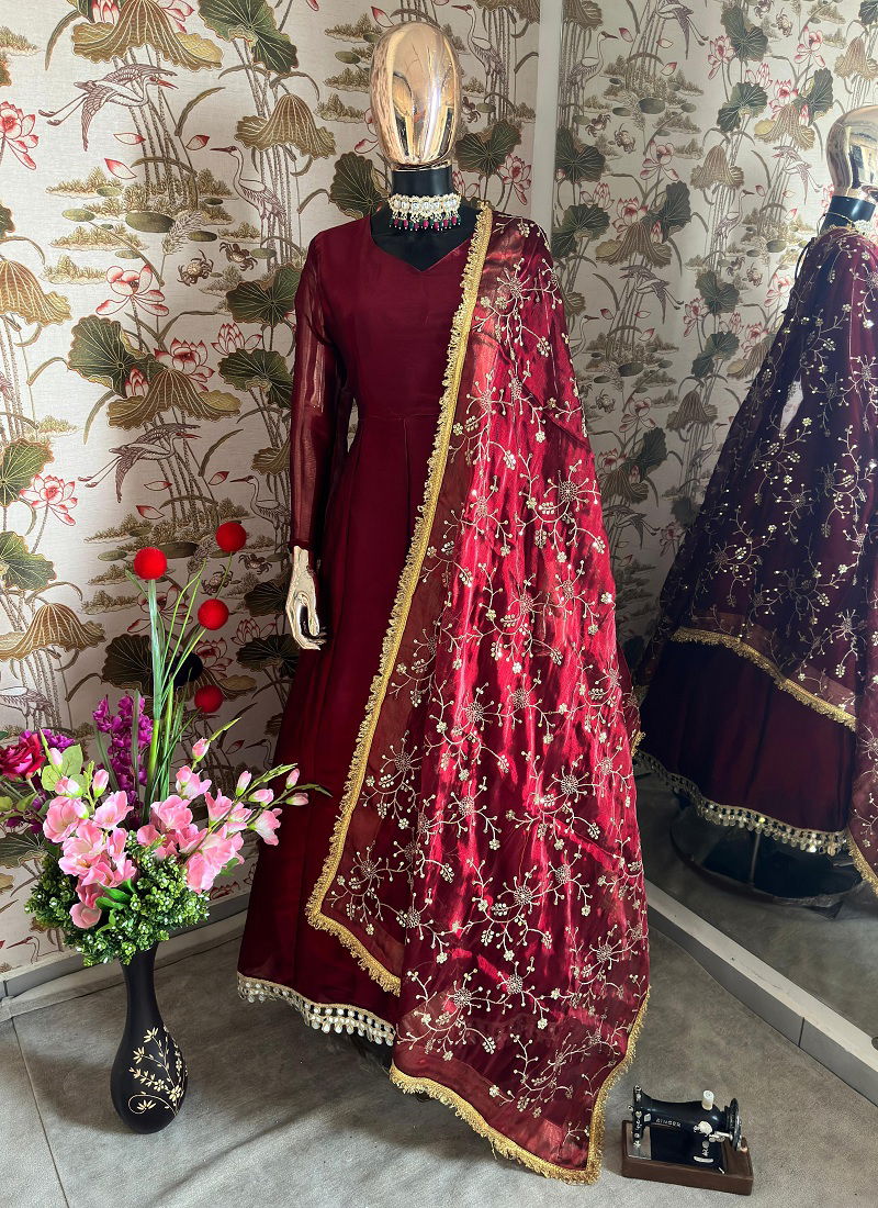 Dvd 5033 Barbari Silk With Embroidery Lace Border Wholesale In India